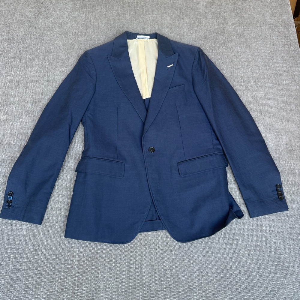 Gant Rugger New Haven Blazer Jacket Mens 38 Blue Lined Single Breasted Formal